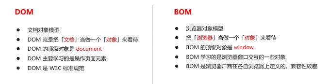 DOM v.s. BOM